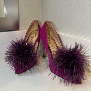 Sam Edelman Pointed Tow Heels with Feather Detail